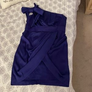 Purple off the shoulder dress